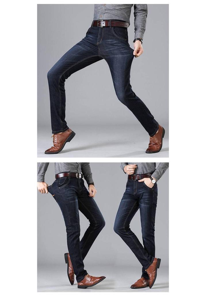 Herren Stretch Lockere Passform Gerade Beine Jeans