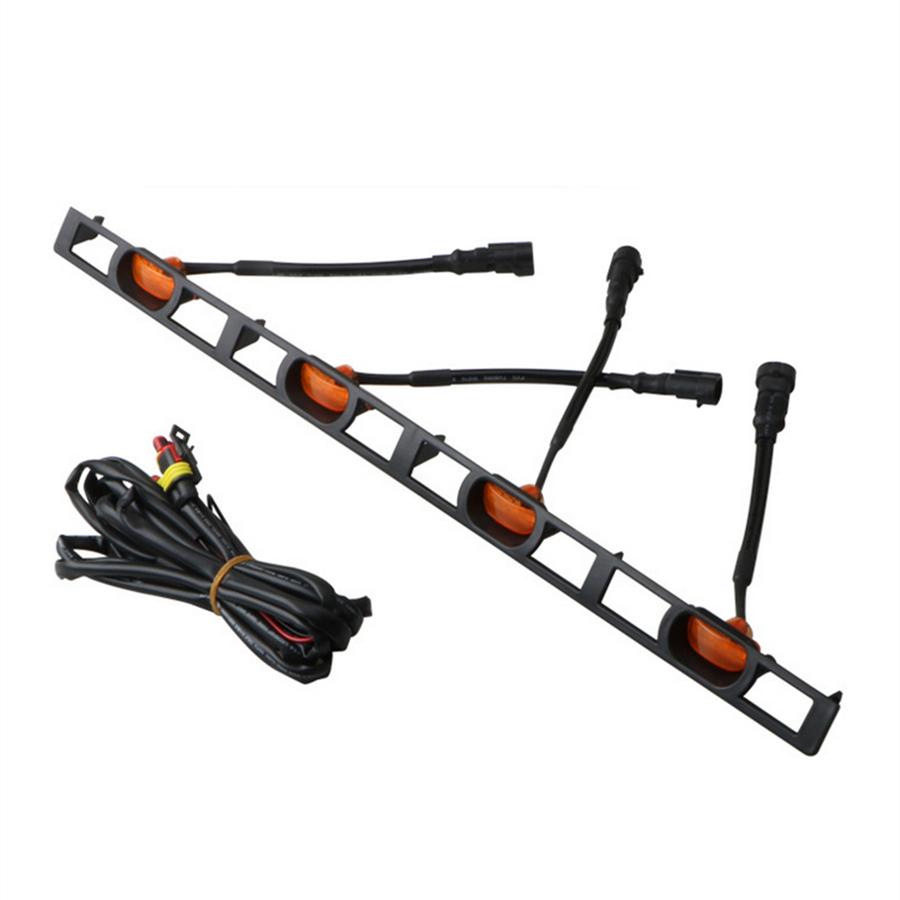 Jantarový přední nárazník, maska chladiče, LED světla s kabelovým svazkem pro Tacoma 2012-2015