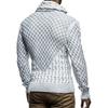 Men's Casual Solid-color Patchwork Style Long-sleeved High-neck Sweater, Men's Scarf Leather Button-down Pullover Knitted Sweater