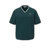 CHALLENGER Women'S Essential Kangaroo Pocket V-Neck Short Sleeve Woven Top Dark Green