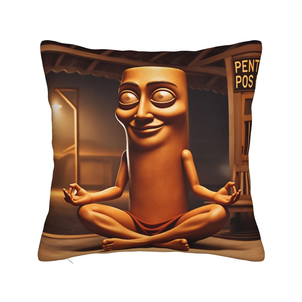 Pillow Cover Tung Tung Tung Sahur Bootleg Brainrot Italian Brainrot Meme Trendy Pillow Case For Living Room Chair Pillowcases