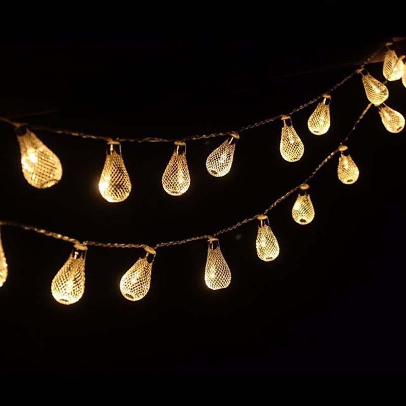 20led Battery Operation Led String Metal Drip String Lights Patio Wedding Party Christmas Light