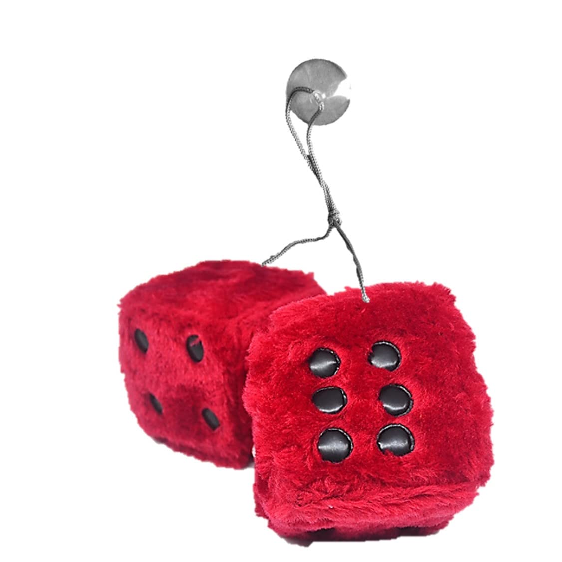 

ST TS Car Decoration, Room Mirror Dice Hanging Ornament, Plush Hanging Dice, Car Interior Decoration Truck Accessory (06 Red)