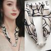 Women's Magnetic Buckle Silk Scarf - Fashionable Neck Protection for Spring, Summer, and Autumn