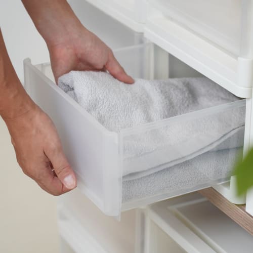 JEJ Astage Stra A4 White 28cm Wide x 36cm Deep x 18cm High Easy-Access Drawer Storage Case, Stackable, Perfect for Closets, Clothing, and Accessories,