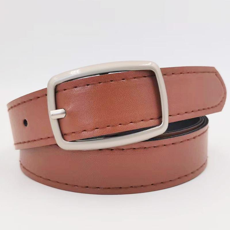 Clothing Matches with Women's Pin Buckle Belt Simple and Versatile Jeans Dress Suit Pants Decorative Belt