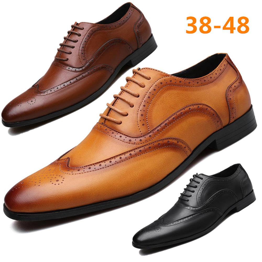 

Aofu 3192 Men s Large Formal Leather Brogue Shoes in Three Colors (Sizes 38-48) 39 жёлтый