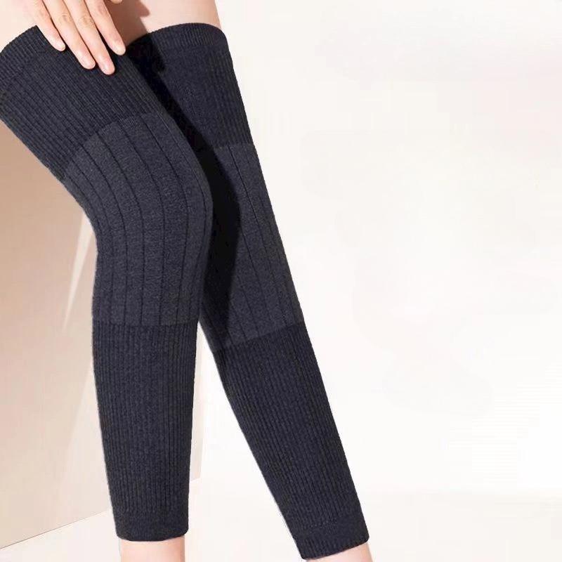 Women Men KneeCap Leg Sleeves 1 Pair Thick Warm Wool Kneepad Leg Guard Cashmere Knee Protector Windproof Coldproof Leg Warmers