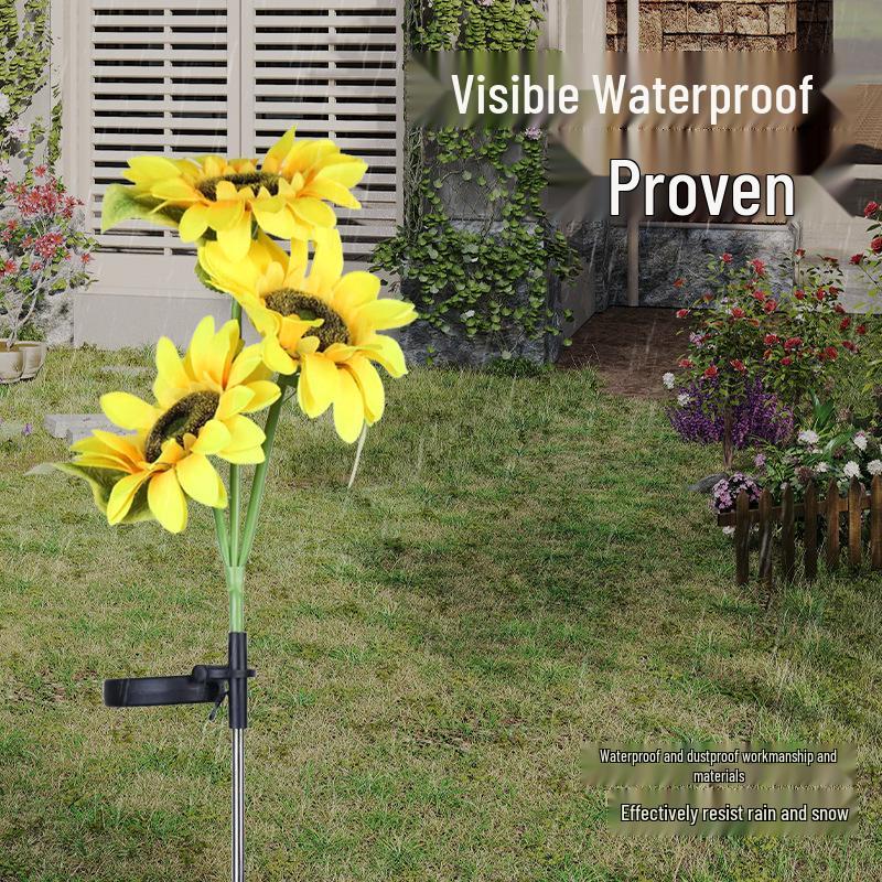 Sunflower Solar Waterproof Garden Stake Lights - Luminous Lawn and Landscape Flower Lights