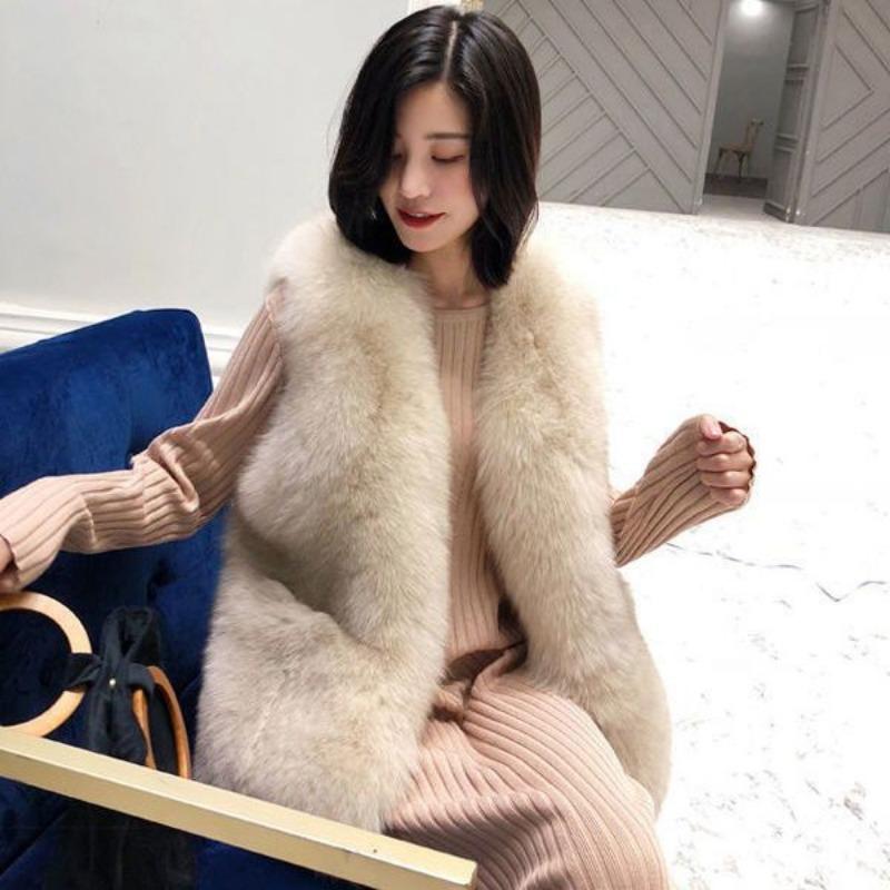 Fur Vest Women's Short Autumn and Winter New Slim and Thin Imitation Fox Fur Vest Fur Vest