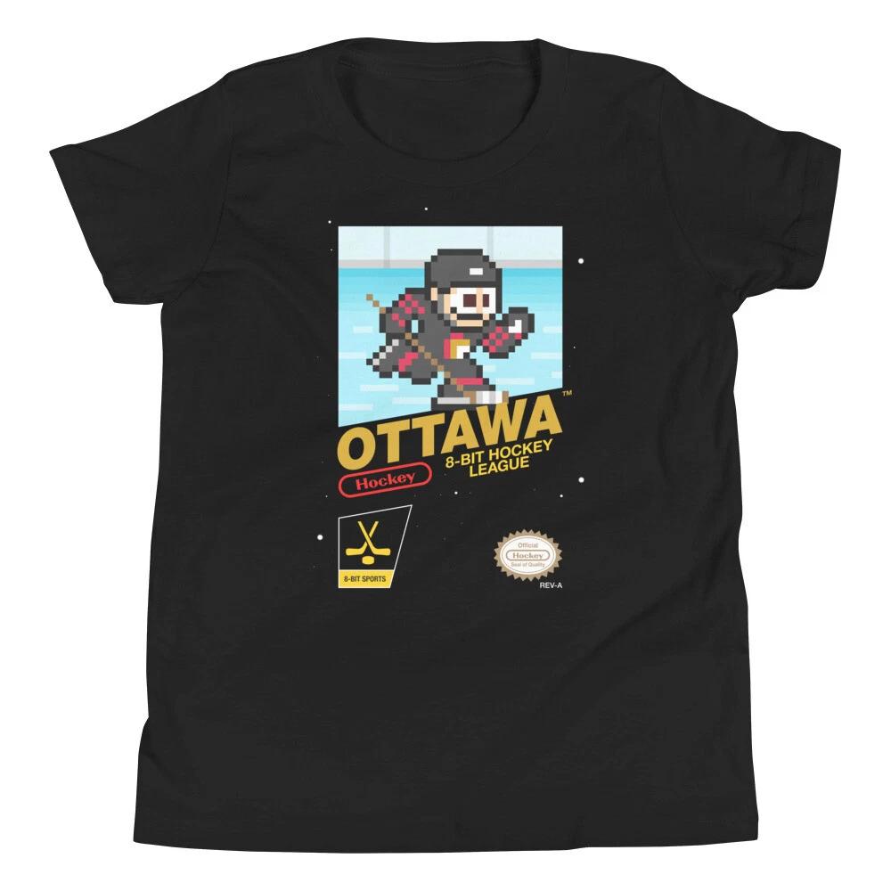Ottawa Senators Hockey Team Jersey 8-bit Nintendo Youth Kid Child T-Shirt S