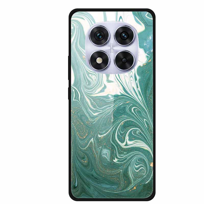 Tempered Glass Case For Xiaomi Redmi Note 14 Pro 5G Back Cover PC Hard Shockproof Cases Beer Marble Texture Cool Fashion Funda