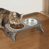 Foldable Raised Pet Feeder Removable Anti-flip Dog Double Bowl Water Food Bowl Non-slip Elevated Cat Bowl Healthy Feeding