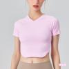Summer Breathable Thin Sports Short-sleeved Women's Running Fitness Exposed Navel Yoga Vest Nude Skin-friendly Slim-fit T-shirt