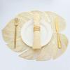 3pcs Anti-stain Leaf Shape Placemat Hollow Tableware Pad Kitchen Accessories Table Mat  Birthday