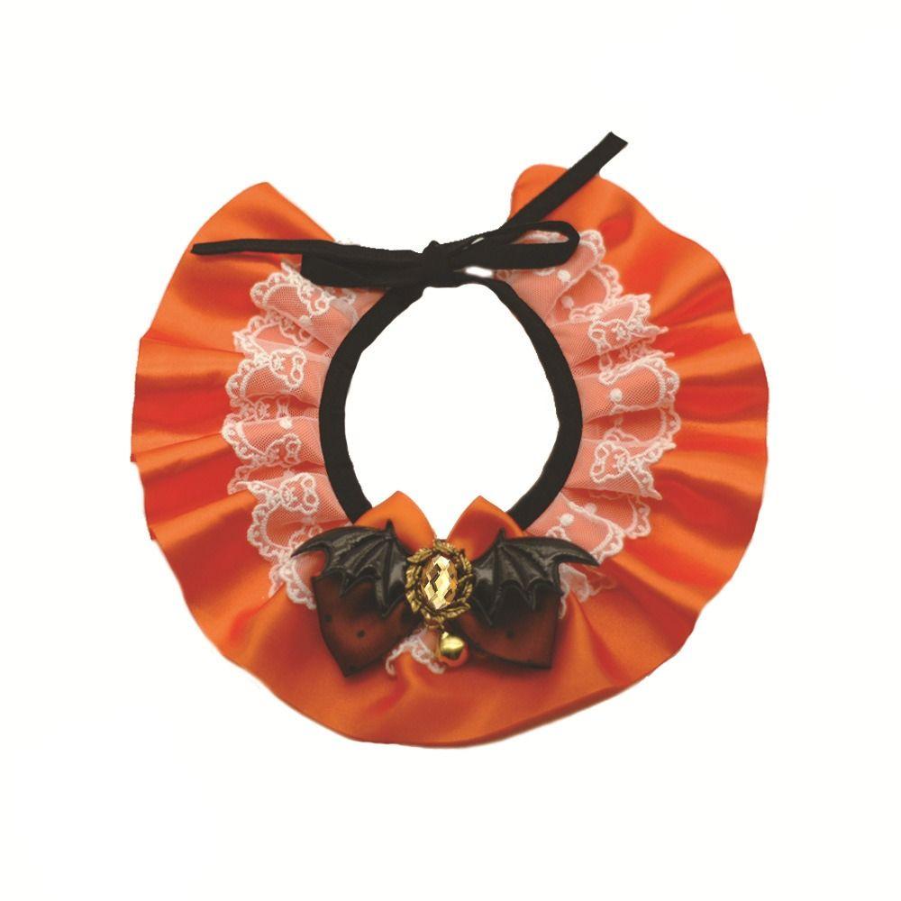 Adjustable Halloween Cat Dog Lace Necklace Cool Pet Bib Scarf Pet Lace Collar  Photograph