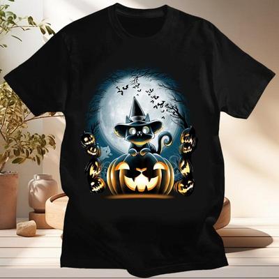 Halloween Skeleton Funny T Shirt Little Ghost Creative Gift Tshirts Casual Short Women Clothing Tees Tops Streetwear Vintage