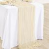 Set of 10 Gauze Wedding Table Runner 40x275cm Cream Semi-Sheer Cheesecloth Christmas Dining Party Arches Cake Table Decor