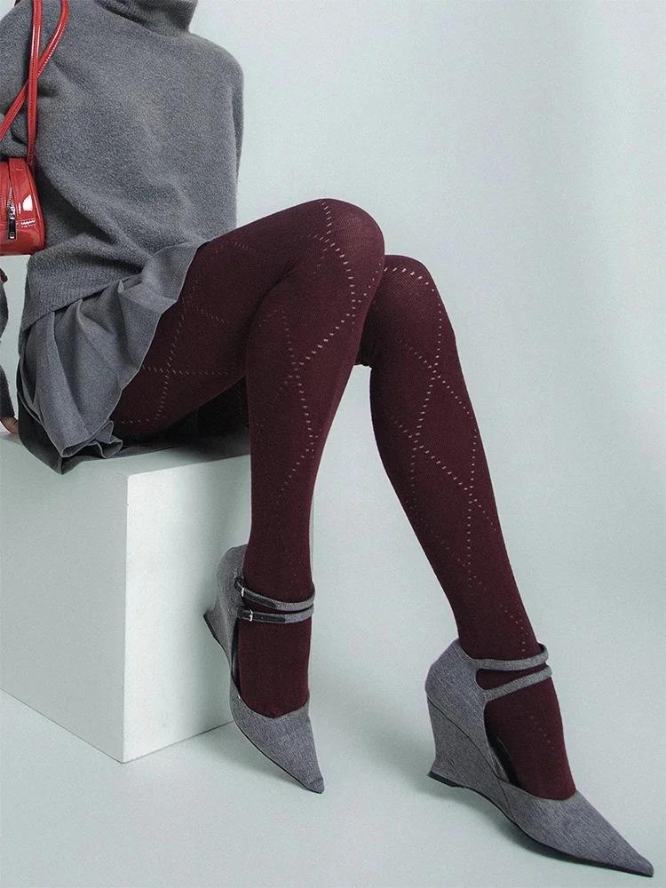 Leggings Donna Vita Alta Gamba Sottile Autunno Inverno Collant Caldi Super Elastici Y2k Collant Svuotati Calze Monocolore Sexy per Donne