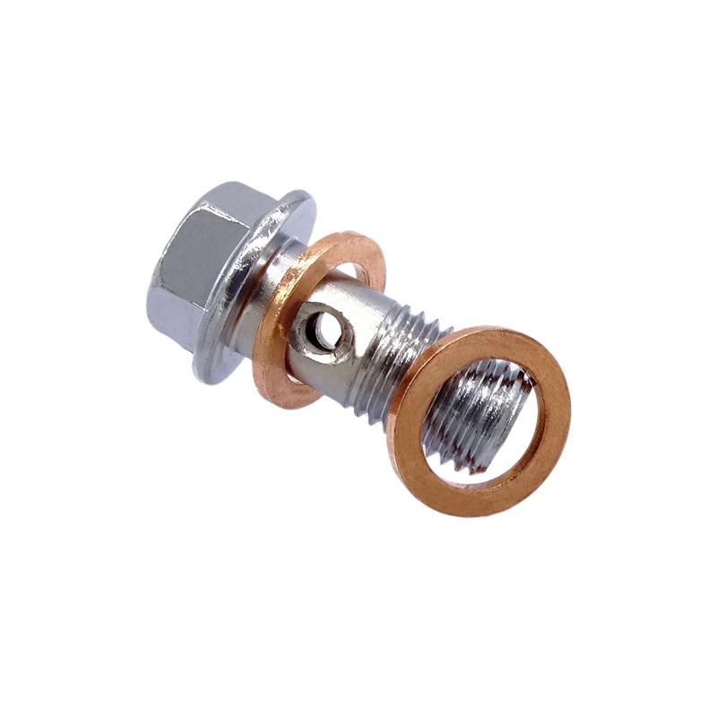 1 Juego de Tornillos de Banjo para Pinza de Freno de Acero Inoxidable M10 x 1.25mm Cromado Para Honda/Kawasaki/Suzuki/Yamaha