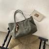 Suede leopard print big bag women's fashion matte tote bag autumn and winter retro underarm mother bag