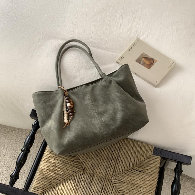 Suede leopard print big bag women's fashion matte tote bag autumn and winter retro underarm mother bag