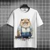 Funny Fat Cat T-Shirt Kid's 3d Printed Animal T-Shirts Kids Casual Loose Short Sleeved Oversized Tops Summer Streetwear Tees
