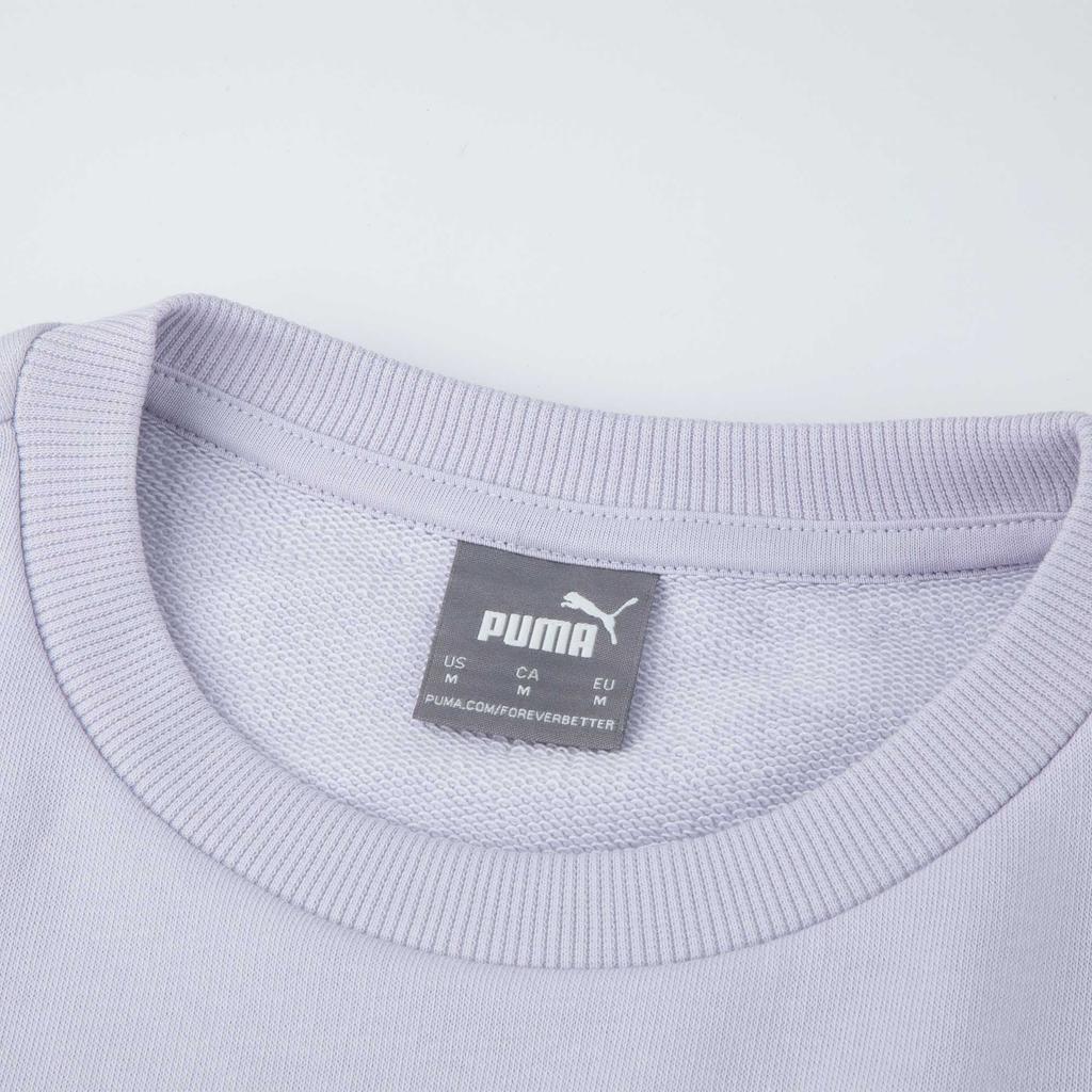 Puma Solid Color Casual Comfortable Crew Neck Pullover Long Sleeve Sweatshirt Women Sweatshirt Light-Purple 677225-61