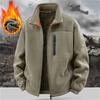 Winter Polar Fleece-Lined Jacket Men Thickened Windproof Stand-Collar Cardigan Jacket Casual Outdoor Embroidered Men's Warm Coat