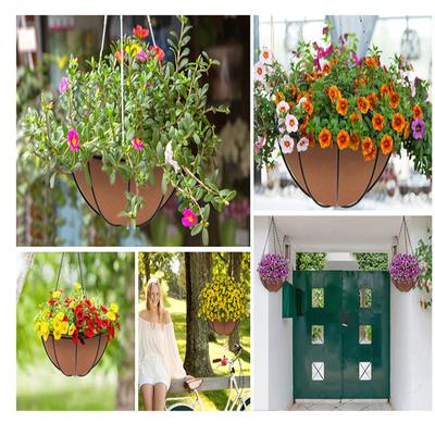 Runda Filtkorgsfoder för Hängkorgar Blommor Grönsaker Foder Byte Undvik Fågelbo Brun