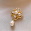 Flower Water Drop Pearl Brooch Autumn And Winter Coat Accessories Anti-Light Artifact Brooch Pin Fixed Clothes