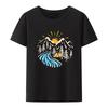 Outdoors Roupas Masculinas Mountain The Sunset Streetwear Unisex Clothing Casual Print Shortsleev Style Hipster Tops Humor Pattern