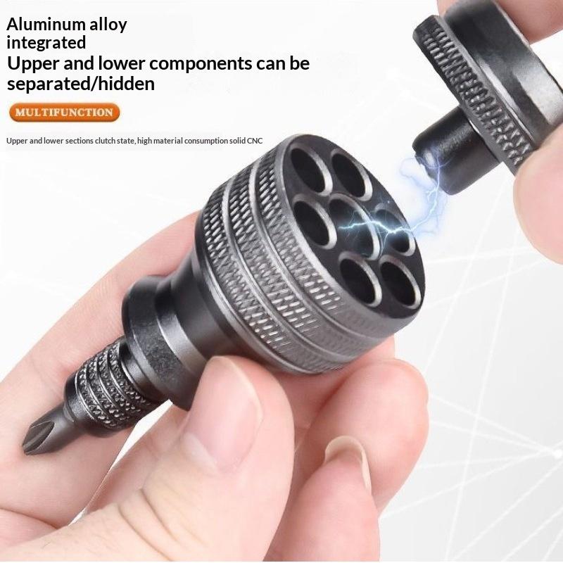 7-In-1 Mini Screwdriver Set With High Hardness Phillips/Slotted Bits Multi-Function Edc Repair Tool