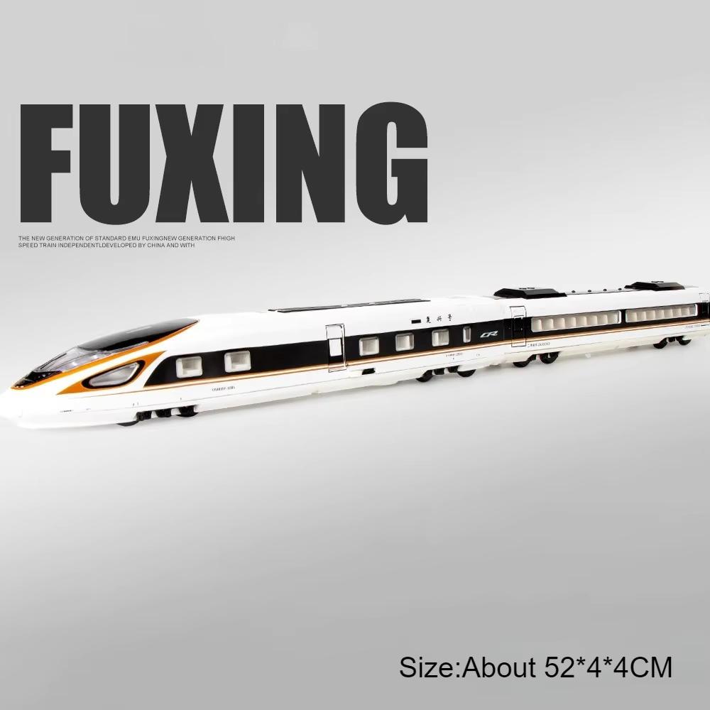 1:87 FUXING High-speed Railway Model Toy Car Sound Light Magnetic Connection Diecast Metal Subway Train Models Gifts for Boys