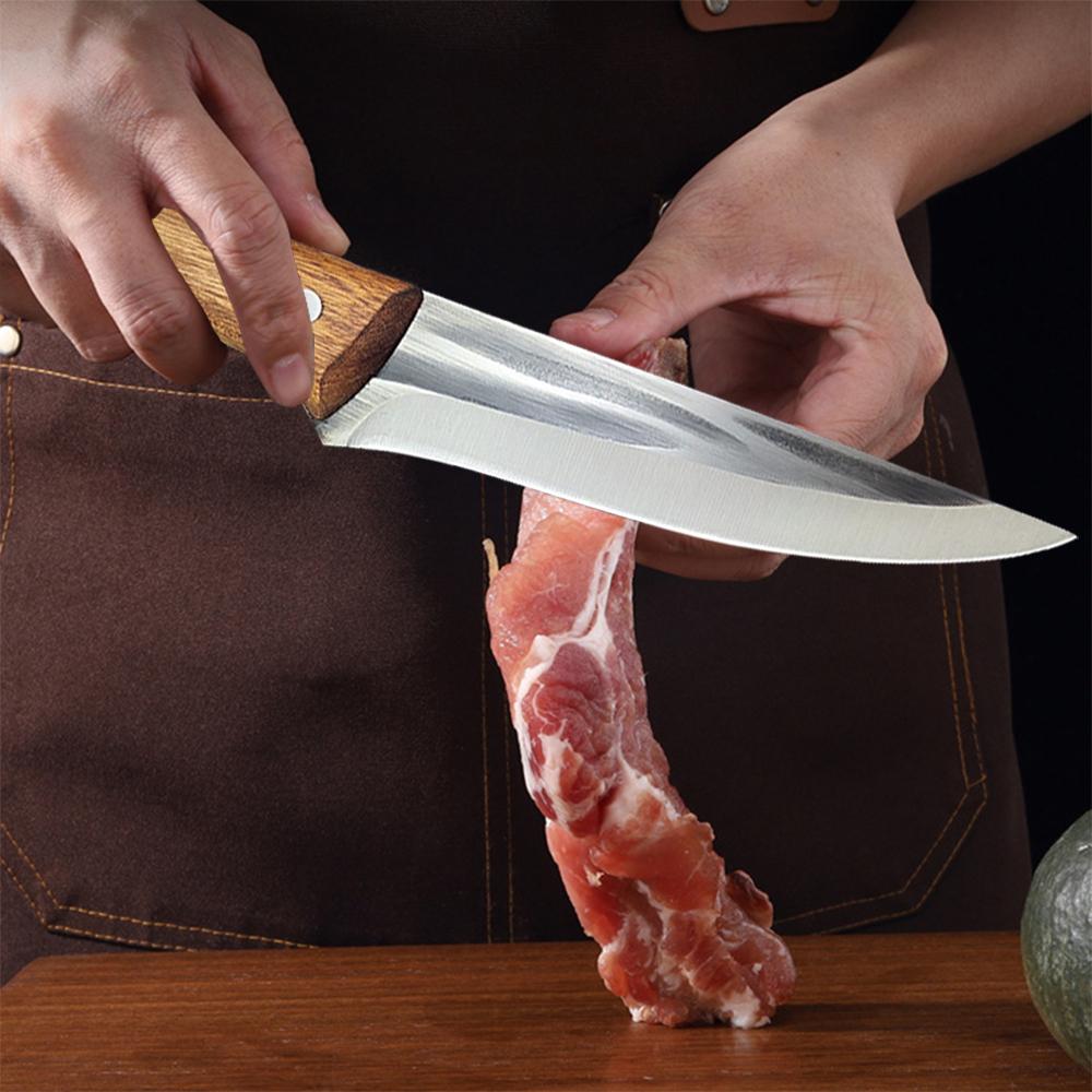 Stainless Steel Kitchen Knife Meat Cleaver Boning Chef's Knife Butcher Fruit Knives Cutter with Sheath