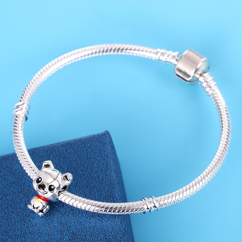 Original Charms Copper Cute Puppy Charms Beads Fit 3Mm Original Bracelet Women Diy Jewelry Gifts Making