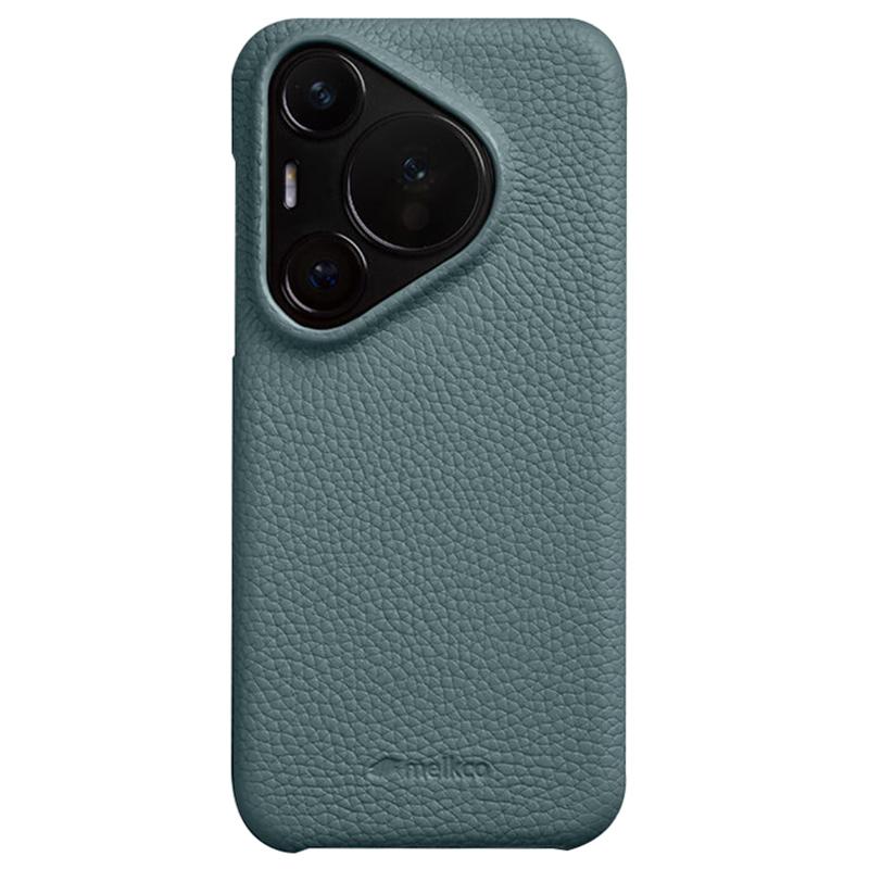 

MELKCO For Huawei Pura 70 Pro/Pura 70 Pro+ Case Slim Genuine Cow Leather Back Cover Baby Blue