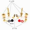42mm High Performance Speaker Terminal Brass Gold Plated Terminal of Support Banana Plug [Set 16/Red 8/Black 8]