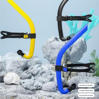 Junior Swimmers Front Head Swimming Training Snorkel with Silicone Mouthpiece Full Dry Diving Equipment for Male Female Youth