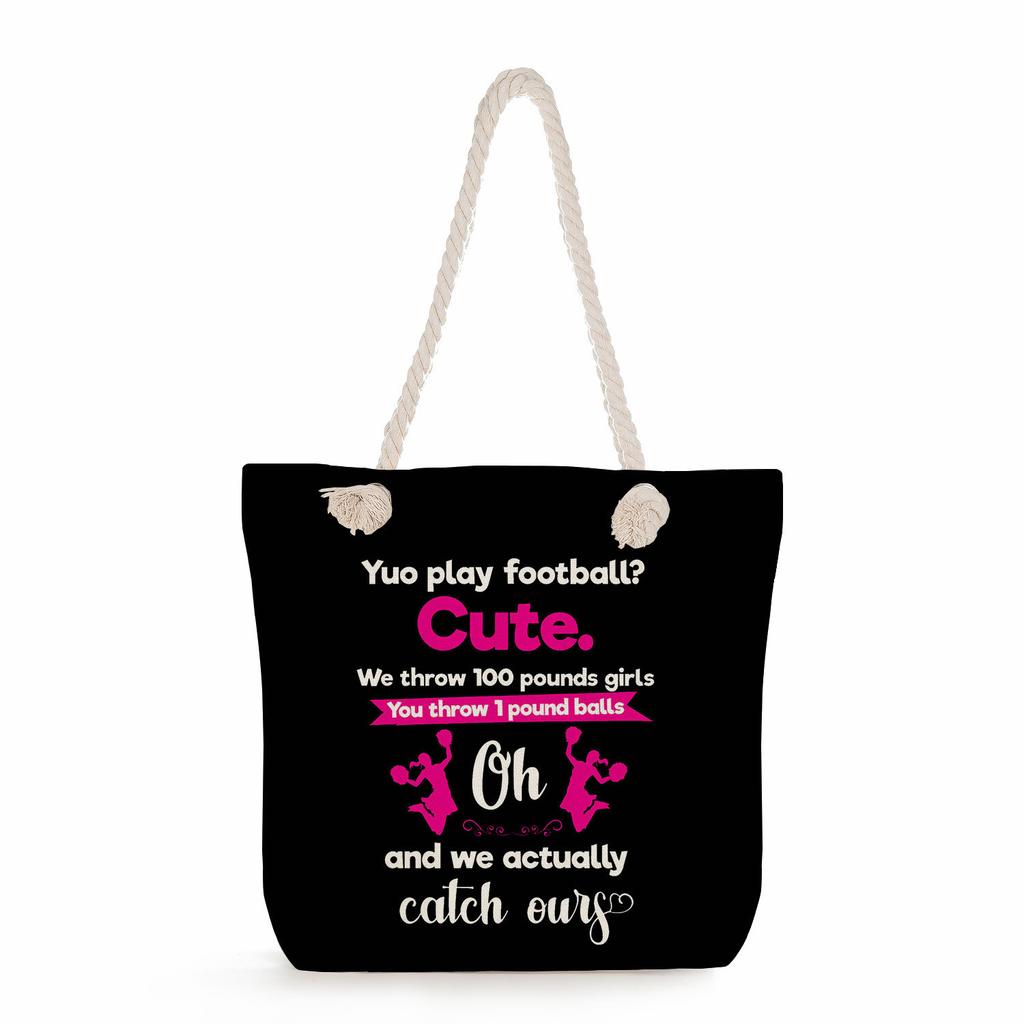 Gymnastics print thick rope single-shoulder beach bag 7245 CLE