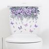 1 Stück Pflanze Blume Schmetterling Wandaufkleber Badezimmer WC Dekor Wohnzimmer Schrank Heimdekoration Aufkleber Verschönern Selbstklebend Mura