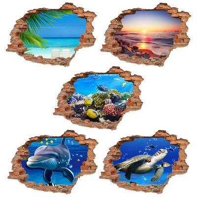 3D Bridge Floor/Wall Sticker Removable Mural Decals Vinyl Art Living Room Decor