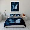 Blue Butterfly Decorative Set Bedding Set With 1 Duvet Cover 2 Pillowcases Single Double King Queen, Gift