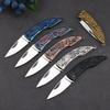 Dropship Stainless Steel High Hardness Sharp Folding Pocket Knife, 3D Pattern Handle Portable Utility Tool for Fruit Peeling & Daily Use