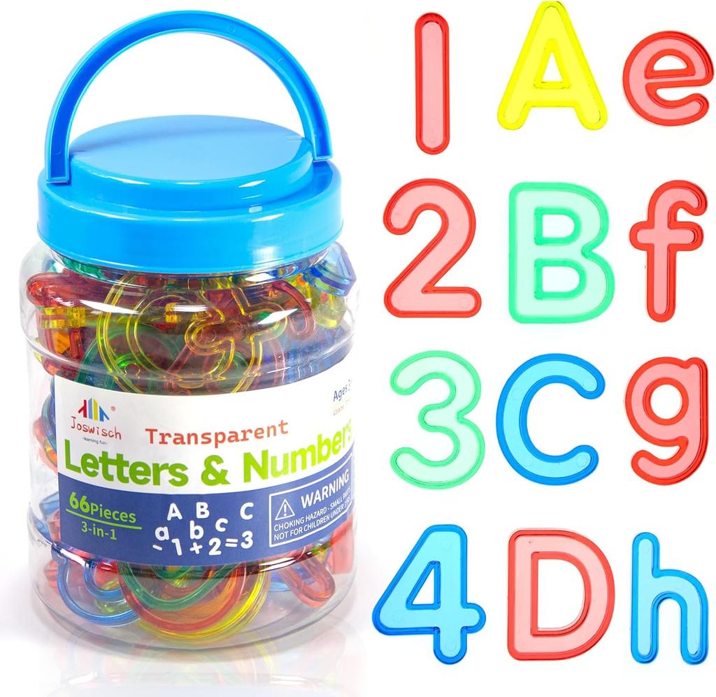 Kids Montessori Colorful Transparent Letters Numbers Set Sensory Activity Math Learning Counting Toy Education Teaching Aids