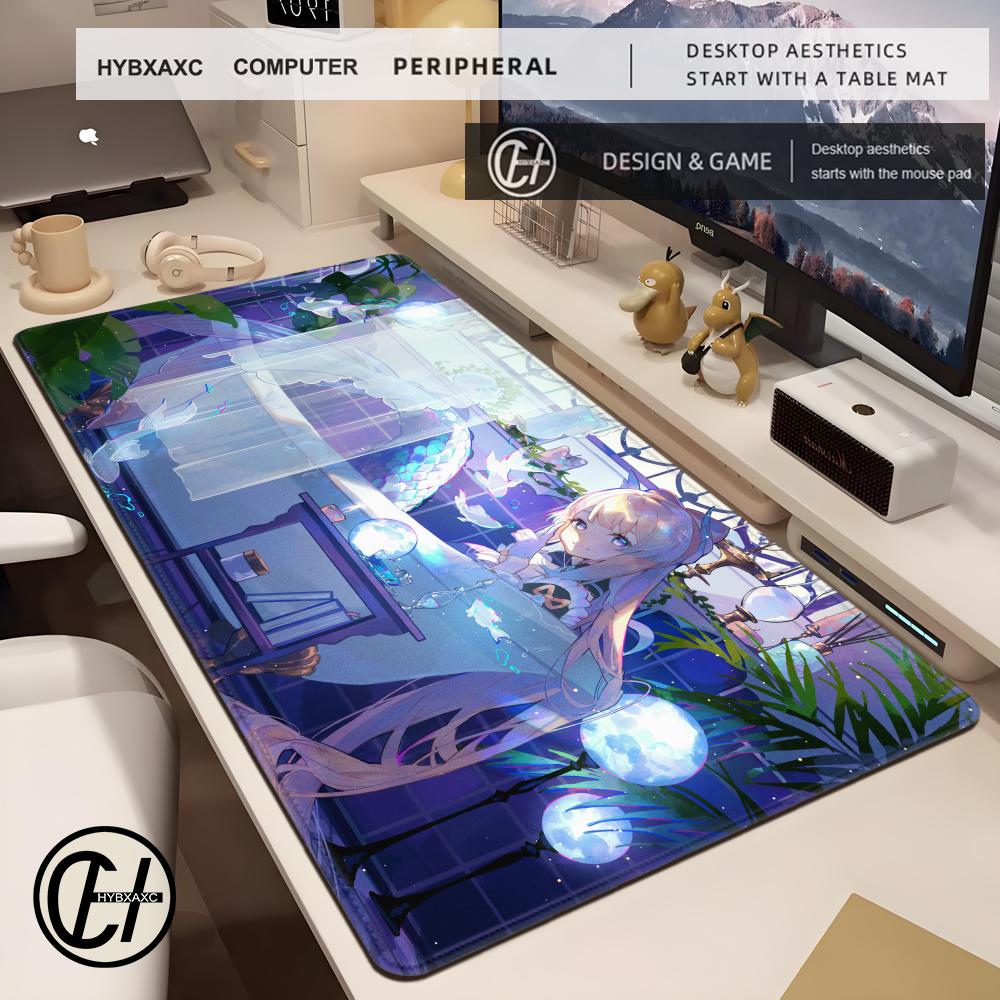 HYBXAXC Gaming Mouse Pad Home Computer Keyboard Mat Laptop Soft Anti-slip Table Mat XXL Genshin Impact Kokomi Custom Mousepad
