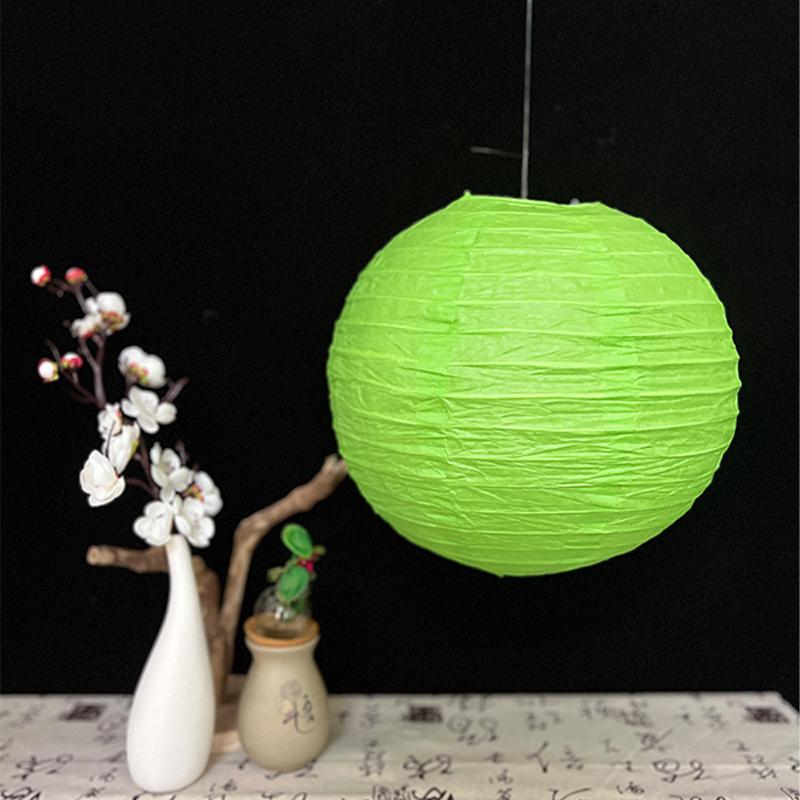 Green Bamboo Paper Lanterns - Hand-painted Chinese New Year Decoration with Plum, Orchid, Bamboo, Chrysanthemum Designs