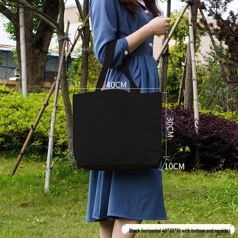 Customizable White Canvas Tote Bag with High-End Feel