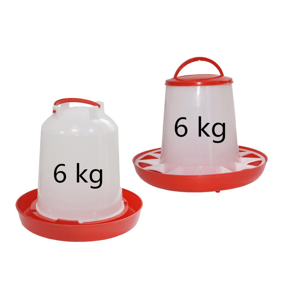 6KG Chicken Drinker/Feeder Rooster Hen Drinking Kettle Feeding Device Farm Animal Poultry Feeding Watering Supplies