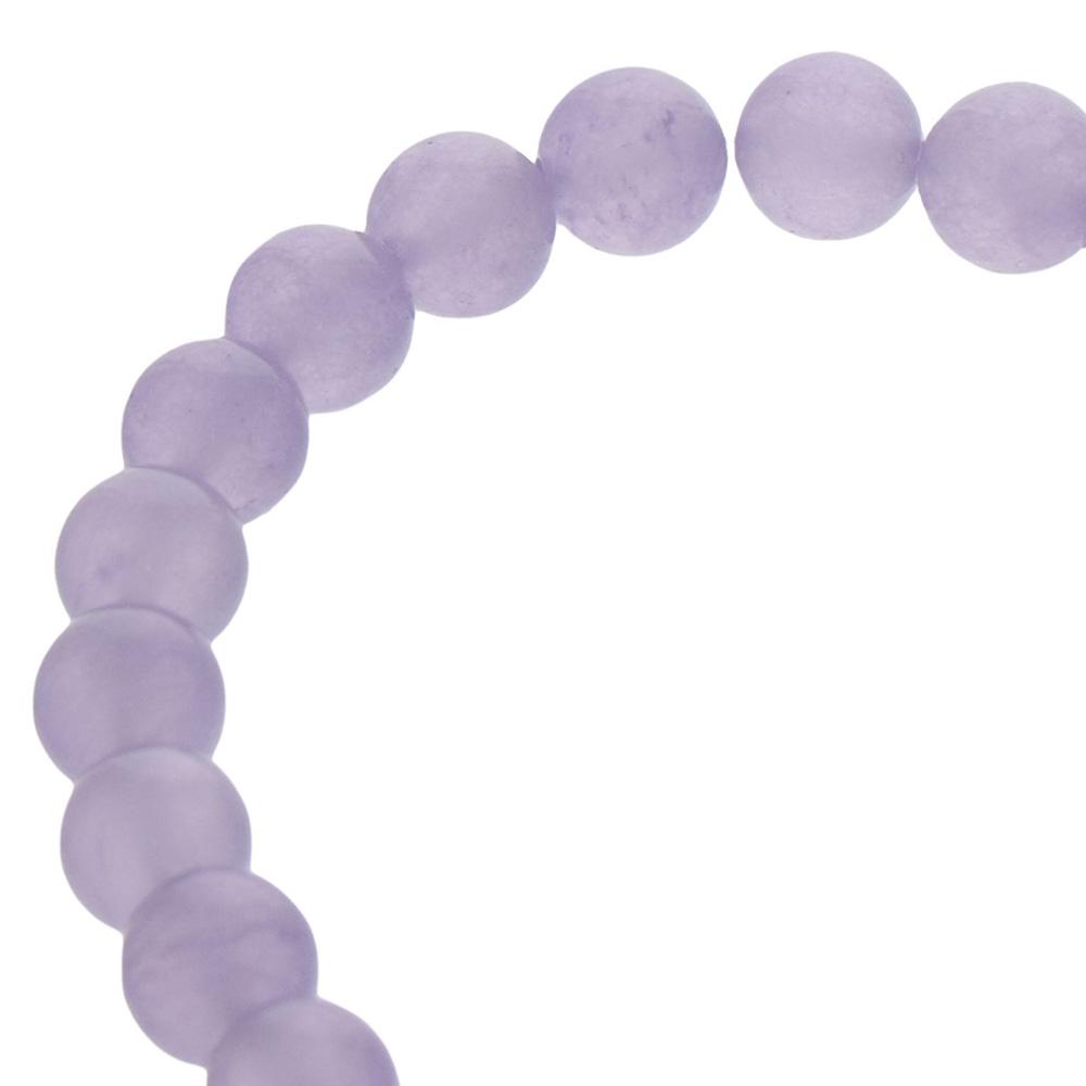 48 PCS 8MM Lavender Chalcedony Beads Round Round Beads Natural Gem Beads  Bracelets